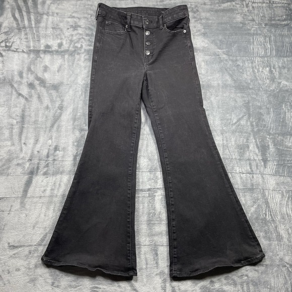 American Eagle Outfitters Denim - American Eagle Jeans Womens 8 Short Festival Flare Low Rise Black Button Fly
